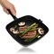 Potted Pans Square Cast Iron Skillet - 9.4in Pre-Seasoned Cast Iron Griddle